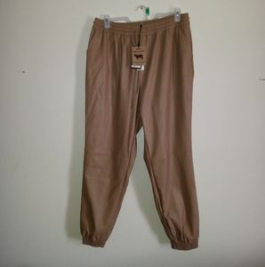 Vegan leather joggers